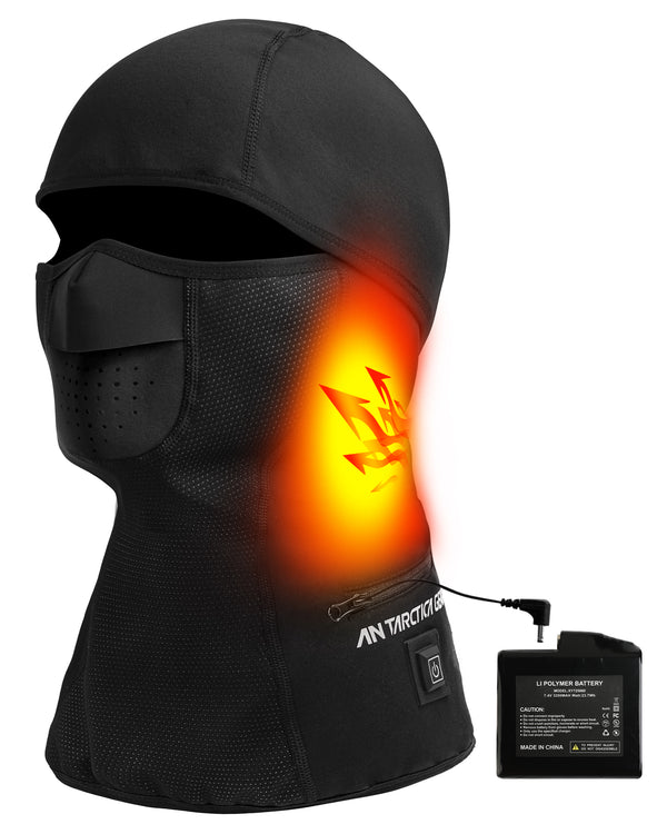 Heated Balaclava Face Ski Mask Windproof Warm Heating Hat For Motorcycle Riding