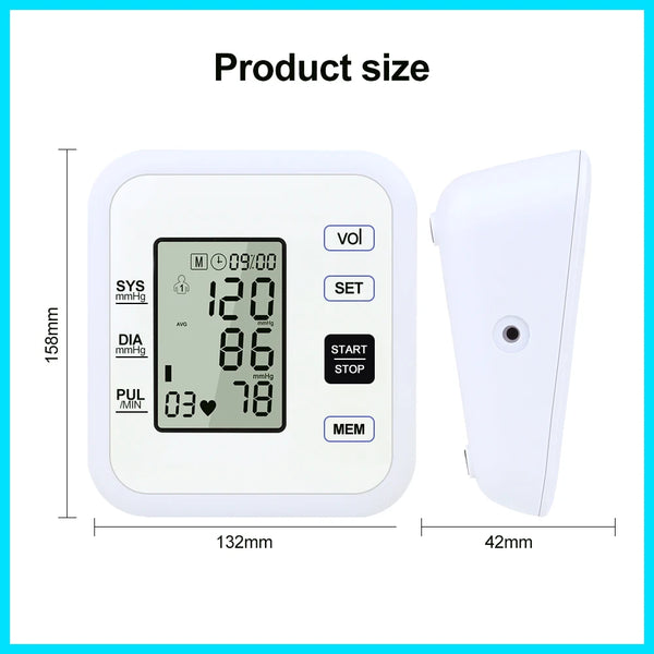 Blood Pressure Monitor Heart Beat Rate Pulse Meter Tonometer Sphygmomanometers pulsometer