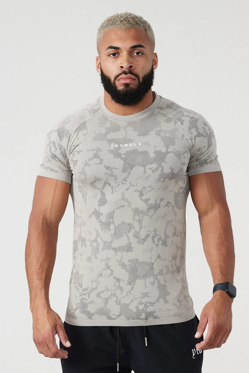 Men Camouflage Sports Workout T-shirt